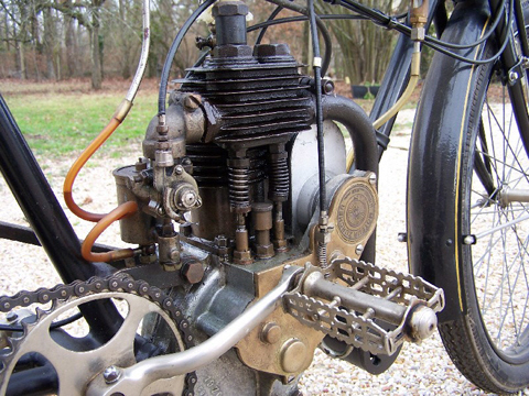 Moteur Zurcher à soupapes latérales du vélomoteur Type A24
