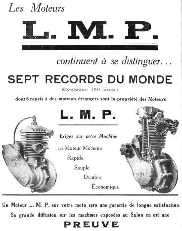 Publicité des moteurs L.M.P. 