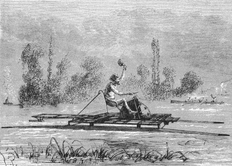 C’est en 1909 qu’apparaitra pour le 1ière fois le nom « Hydrocycle ». M. Kaspar, tunisien, baptisera son vélo nautique ainsi. Composé de 2 flotteurs de 3,25 mètres de long en tôle galvanisée et écartées de 78 centimètres, un gouvernail situé sous le flotteur droit, l’ensemble avancera grâce à une hélice placée au centre et est actionnée par des pédales. On y reconnaitrait presque la future Nautilette.     Vélocipède de M. Jobert